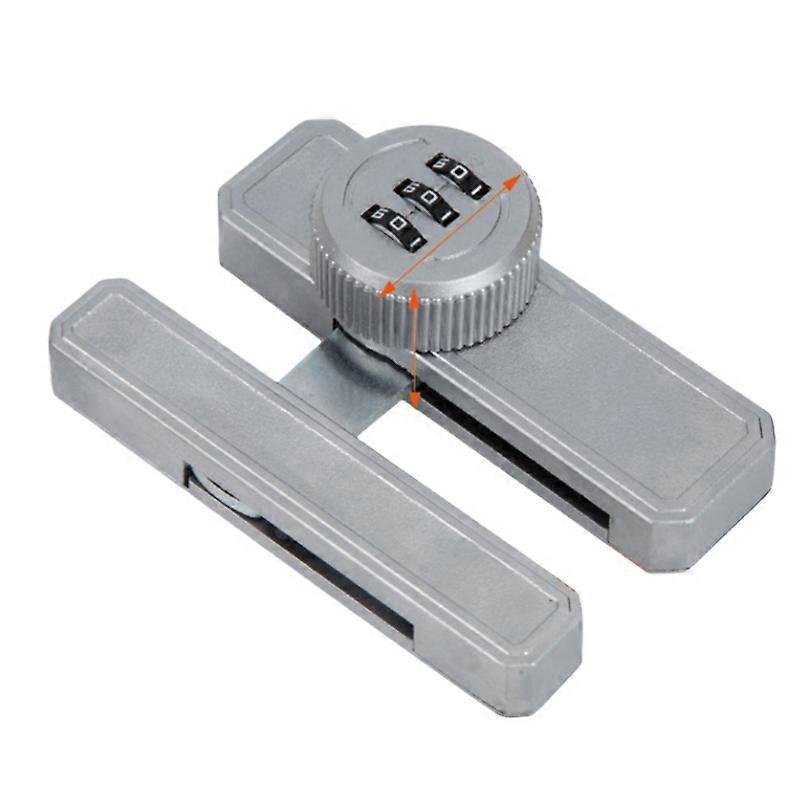 Password Lock Double-Opening Cabinet Lock Refrigerator Lock Wardrobe Mechanical File Cabinet Lock (Silver)