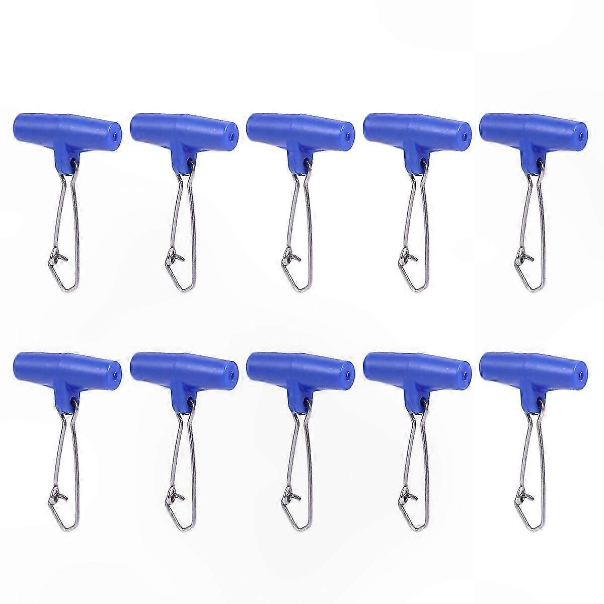 30-Pack Small Blue Fishing Sinker Slides with Snap Connectors for Line Reinforcement and Hook Attachment