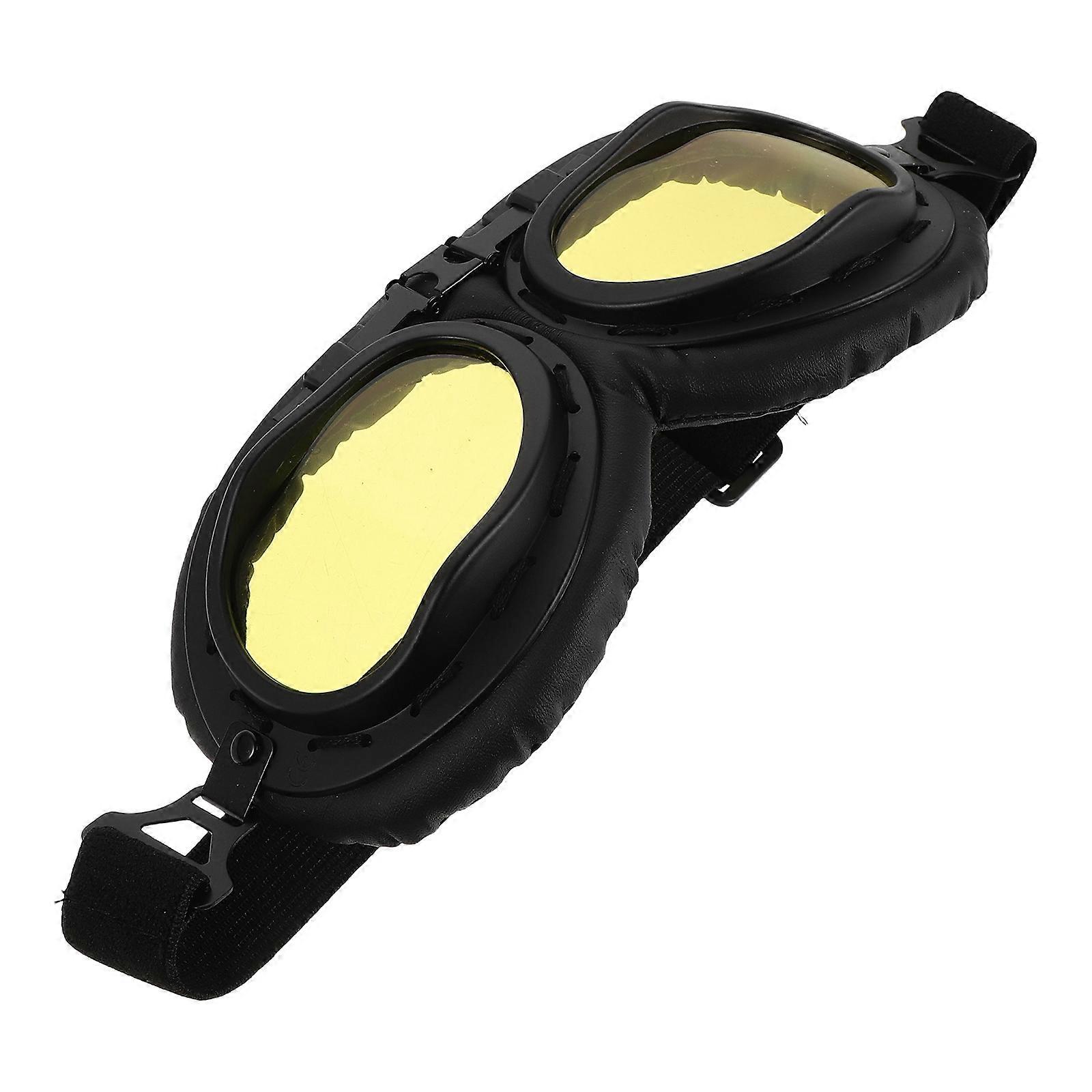 Vintage Style Motorcycle Goggles with Fog Lenses, UV Protection and Dustproof Design for Off Road, Cruiser, ATV, Scooter Riding – Comfortable and