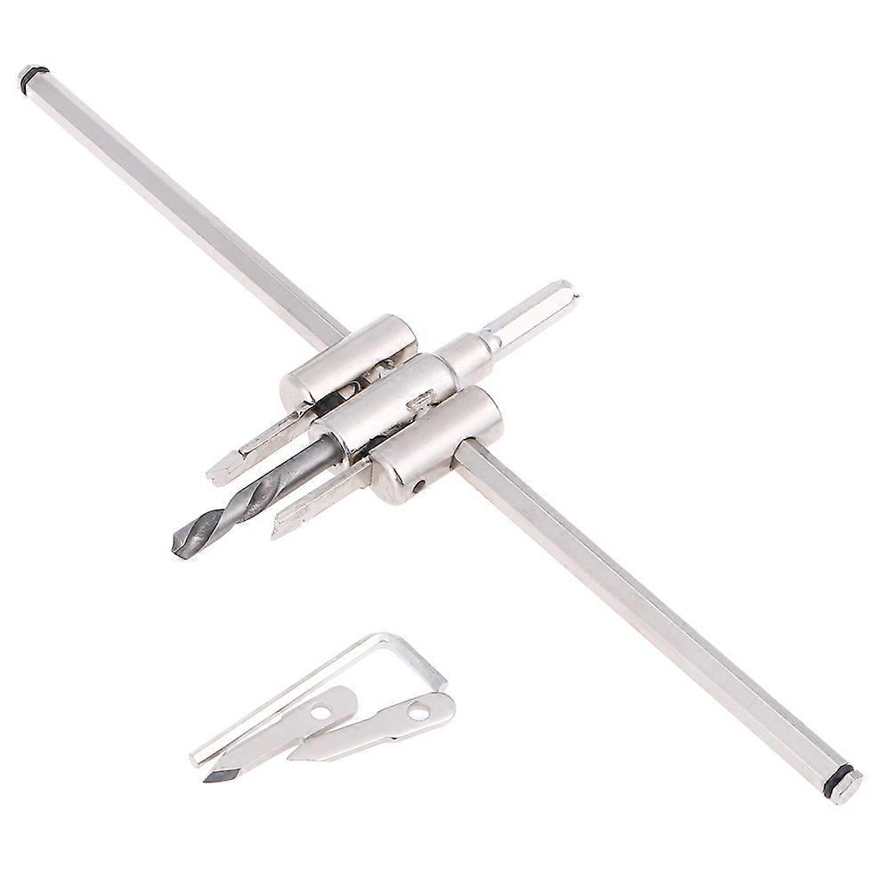 Woodworking Hole Drill Bit Set with Adjustable Diameter for Round Smooth Cuts 40-300mm Silver Alloy