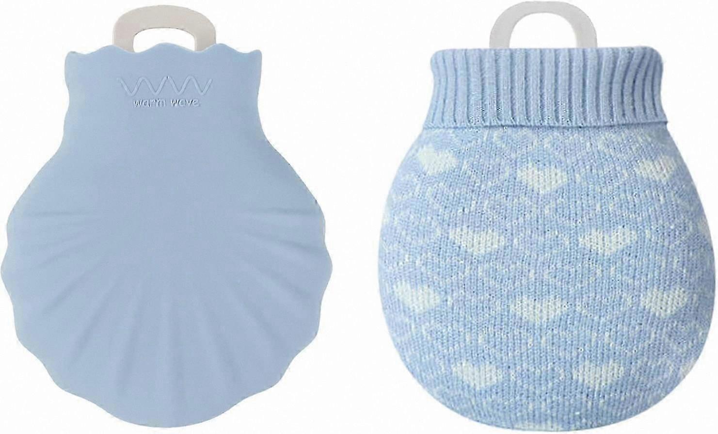 Portable Hand Warmer with Explosion Proof Shell and Knitted Cover in Blue