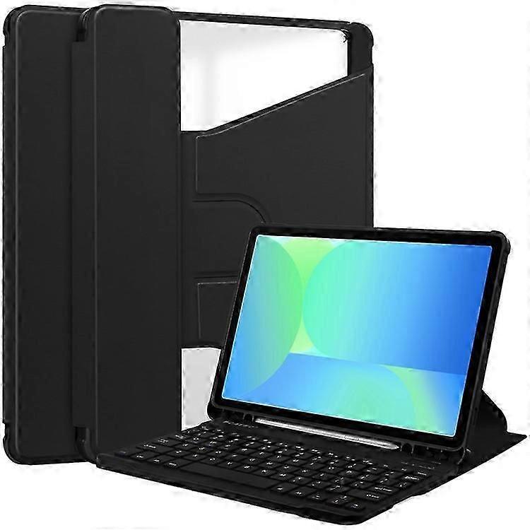 Compatible For Samsung Galaxy Tab S10 FE Case 360 Rotary Stand PU Leather+Acrylic Tablet Cover (Without Keyboard)