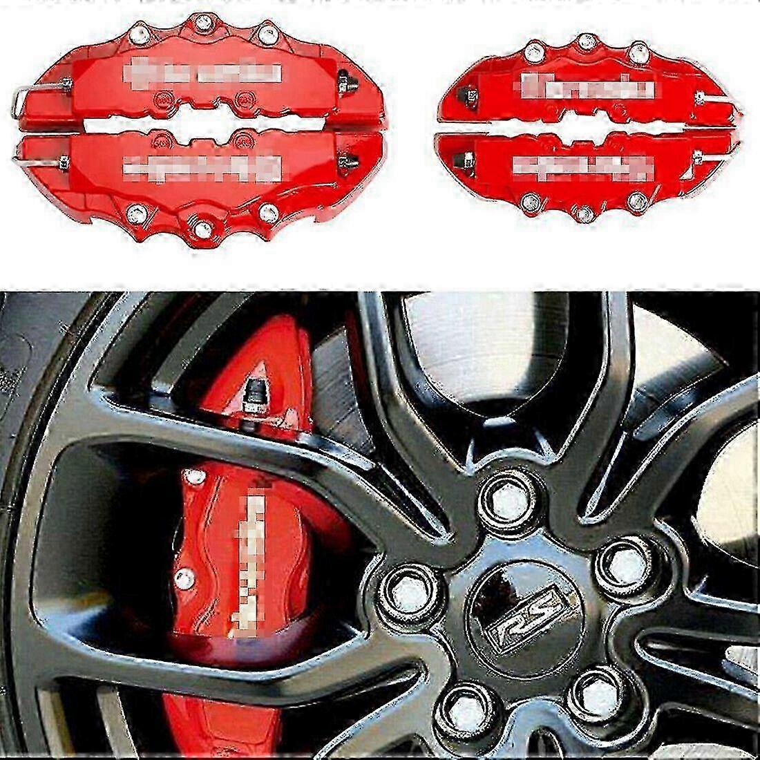 4 pcs rouge 3D étrier de frein couvre Universal Front & Back Car Disc Kit