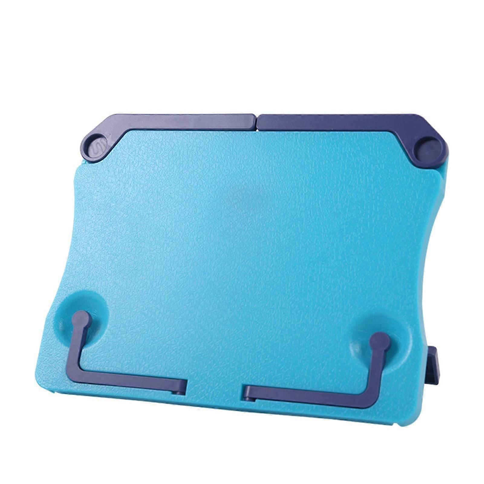 Book Stand - Adjustable Plastic Reading Stand for Desk, Portable Book Holder for Textbooks, Cookbooks & Magazines in Blue