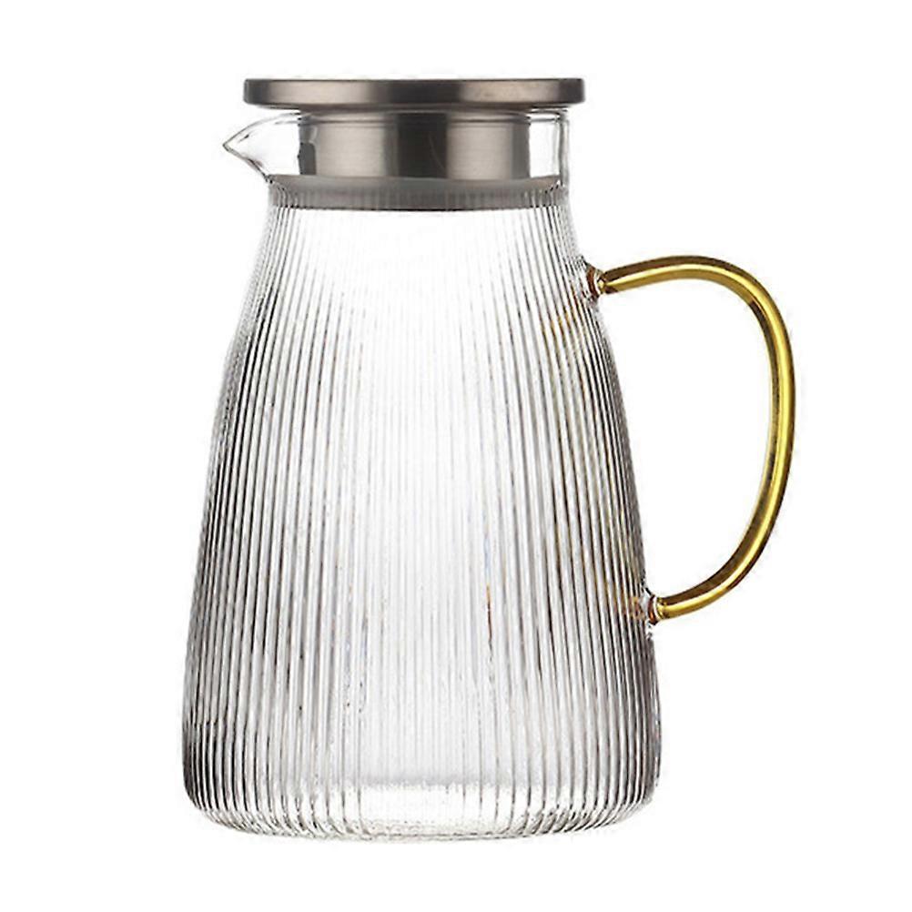 Water Jug 1500ml Vertical Stripes Canister For Home Use Convenient Filter 1Pc