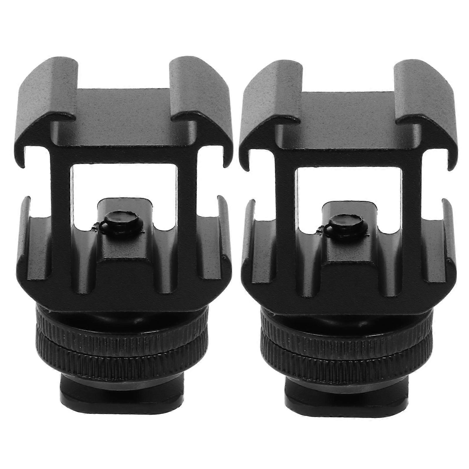 Hot Shoe Mount Adapter for Camera with Aluminum Alloy Material Black Color 2 Sets