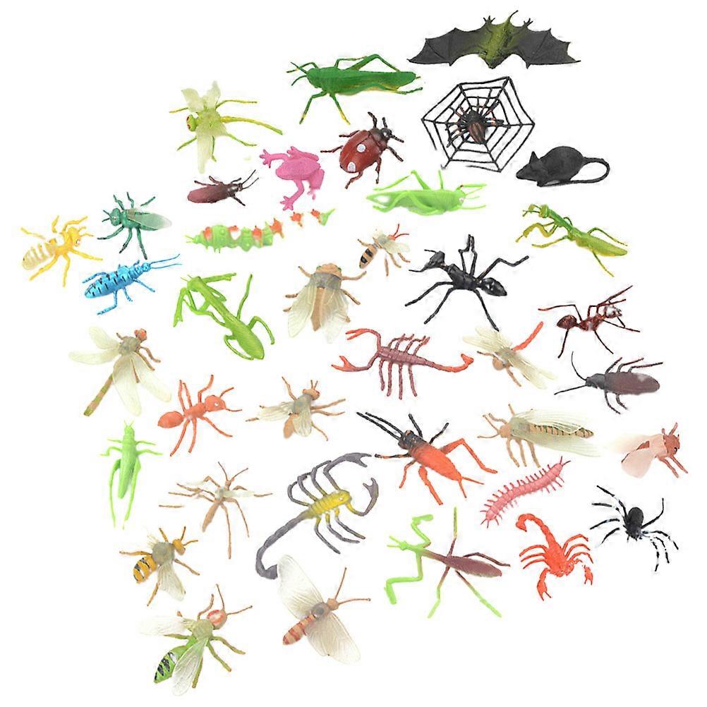 39pcs Realistic Bugs Figures Toys Insects Figurines Plastic Insects Models