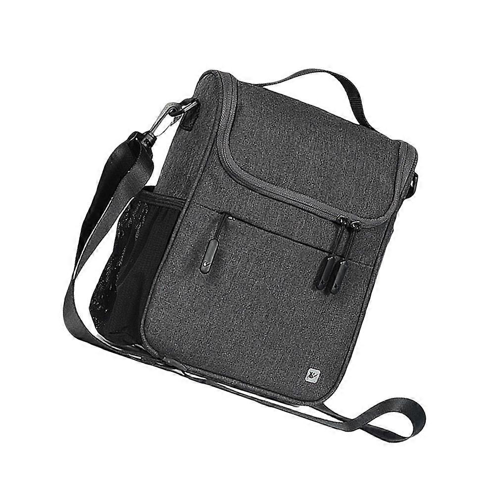 It sounds like you're referring to a **bike handlebar bag**, specifically a **large capacity, folding, zippered design** in **dark grey**, suitable