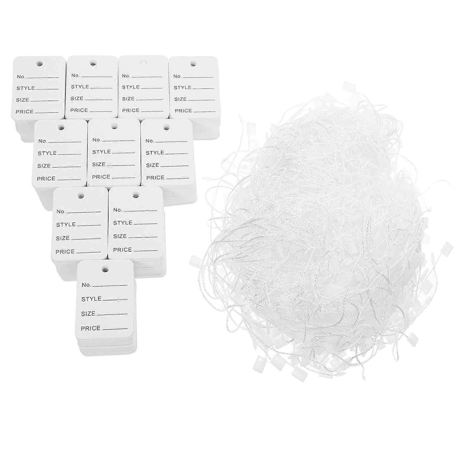 2000pcs Durable White Price Tags with Locking Mechanism for Jewelry, Clothing, and Retail Labeling Needs