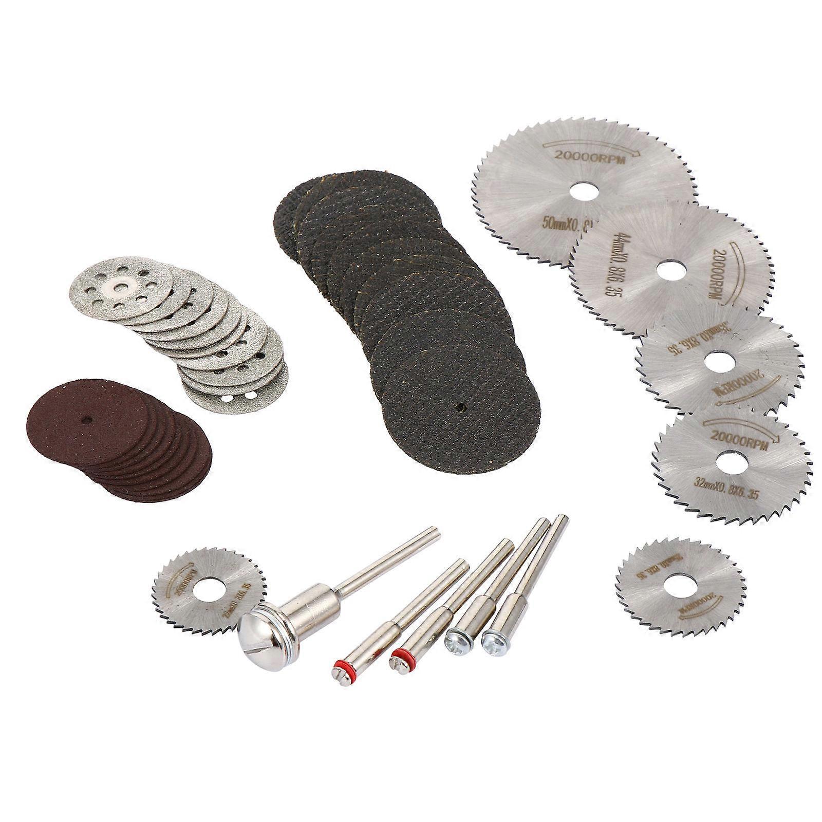 Silver Cutting Wheel Set with Mandrels for Machine Use High Efficiency Electroplated Emery 41 Pcs