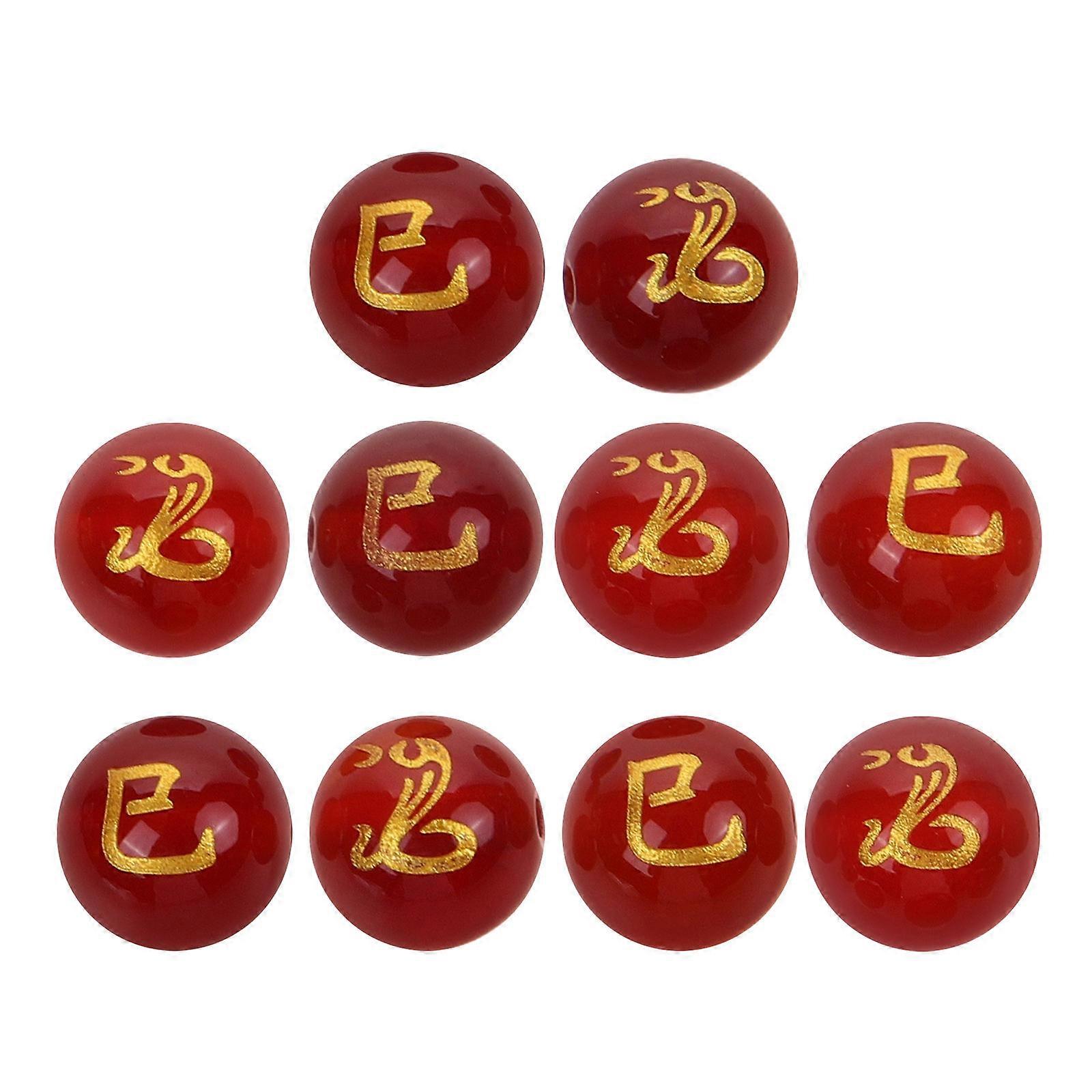 Snake Shaped Crystal Beads Agate Round Spacer Beads for DIY 10Pcs Set