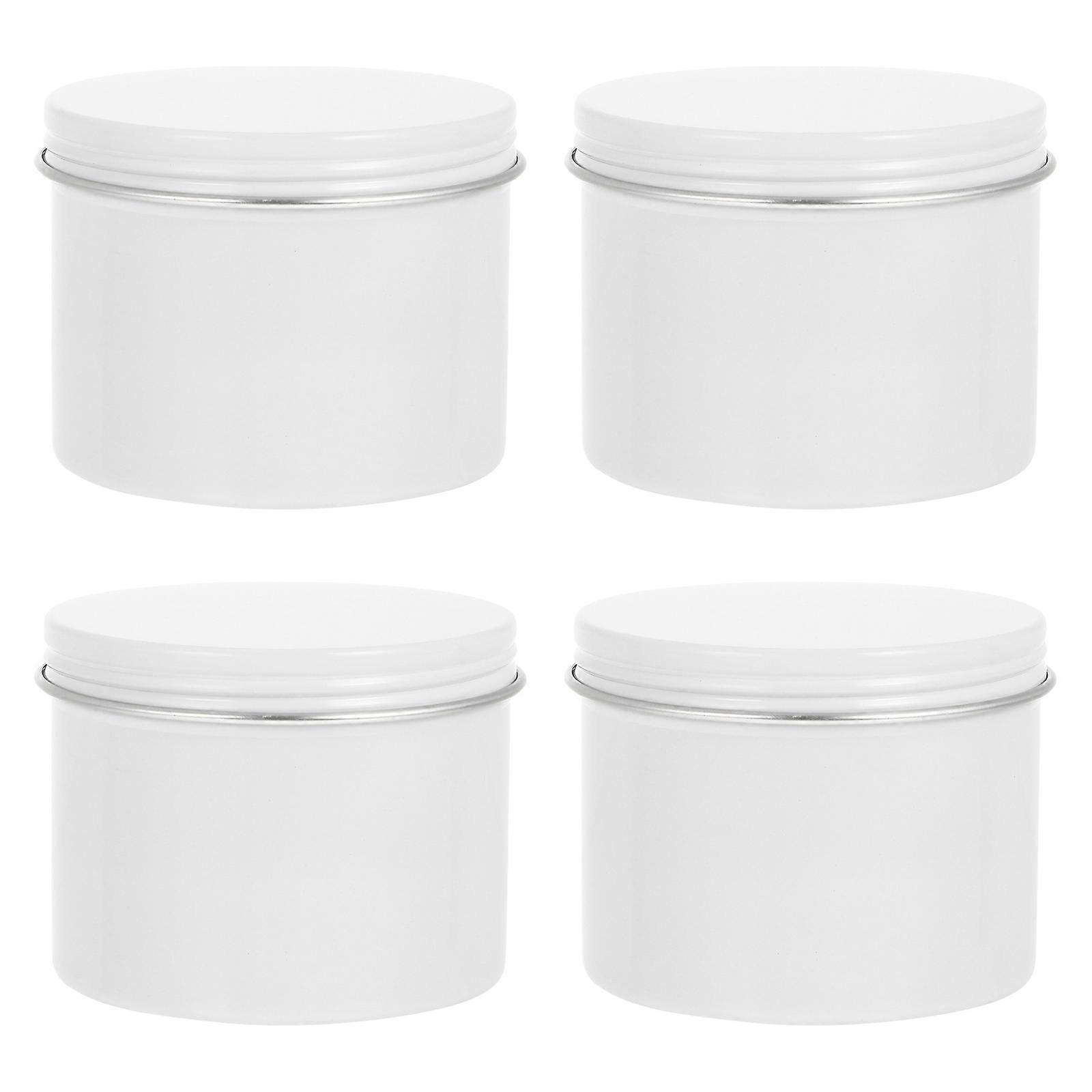 Round Aluminum Refillable Jar 4Pcs Ideal For DIY Candle And Tea Storage Lightweight And For General Users