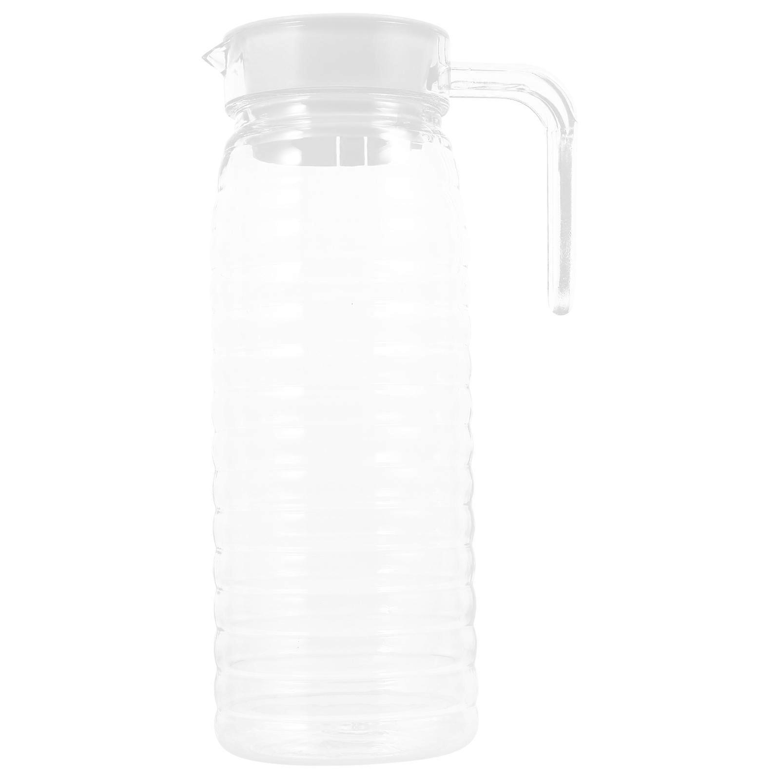 Transparent Pitcher Plastic Water Container Juice Serving Households Threaded Design 1Set