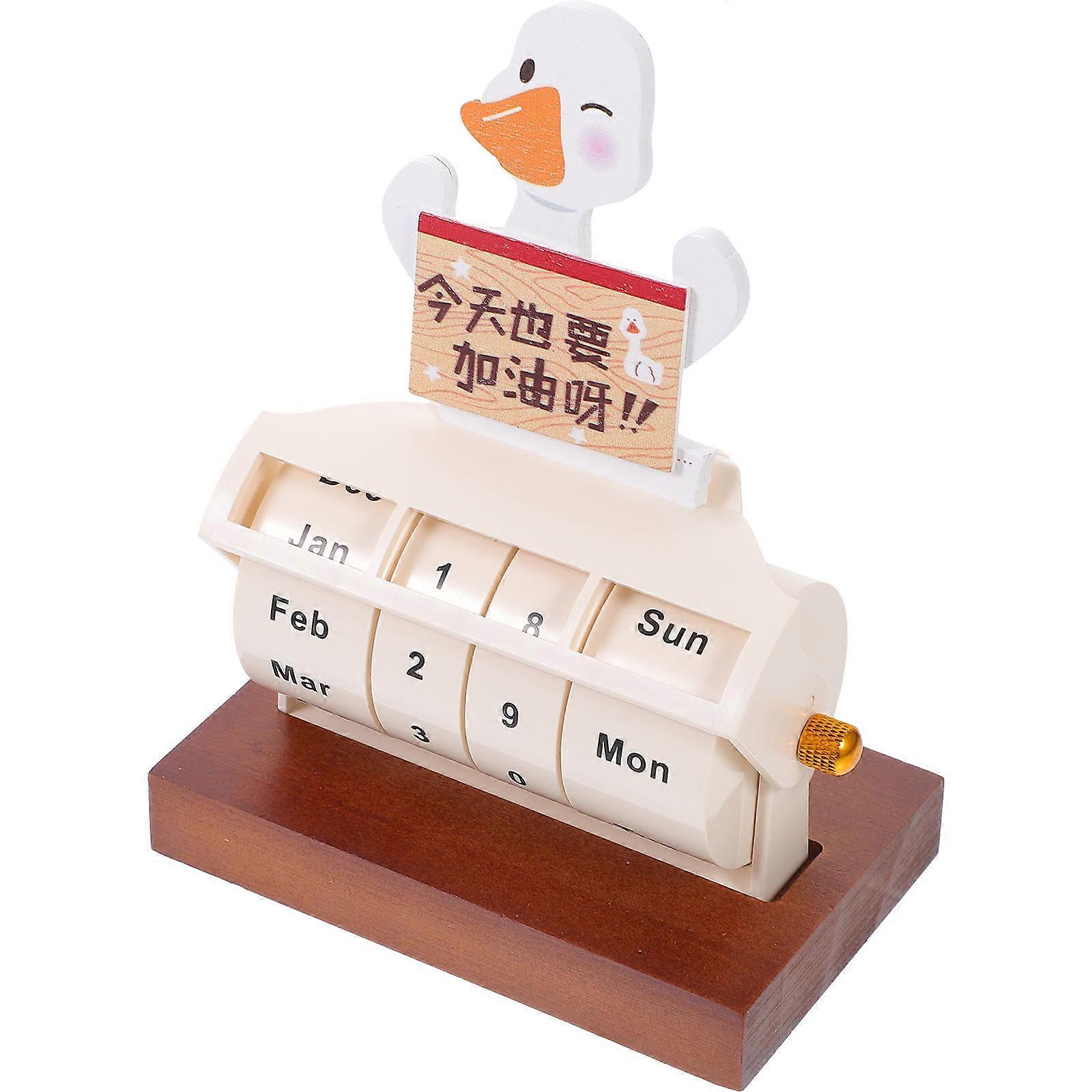 Creative Cartoon Table Calendar For Office Decor Featuring Multi Color And Date Adjustment Function 1 Pcs