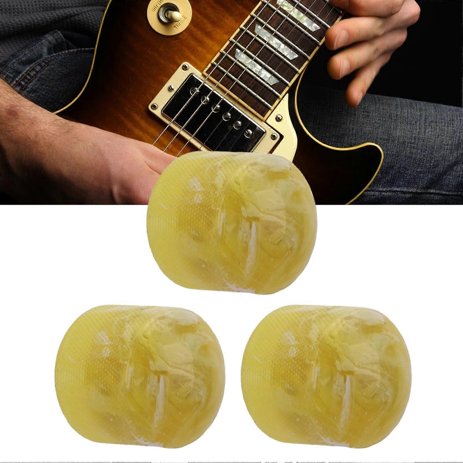 3Pcs Electric Guitar Knob String Potentiometer Controller Instrument Accessory Set Kit Yellow 