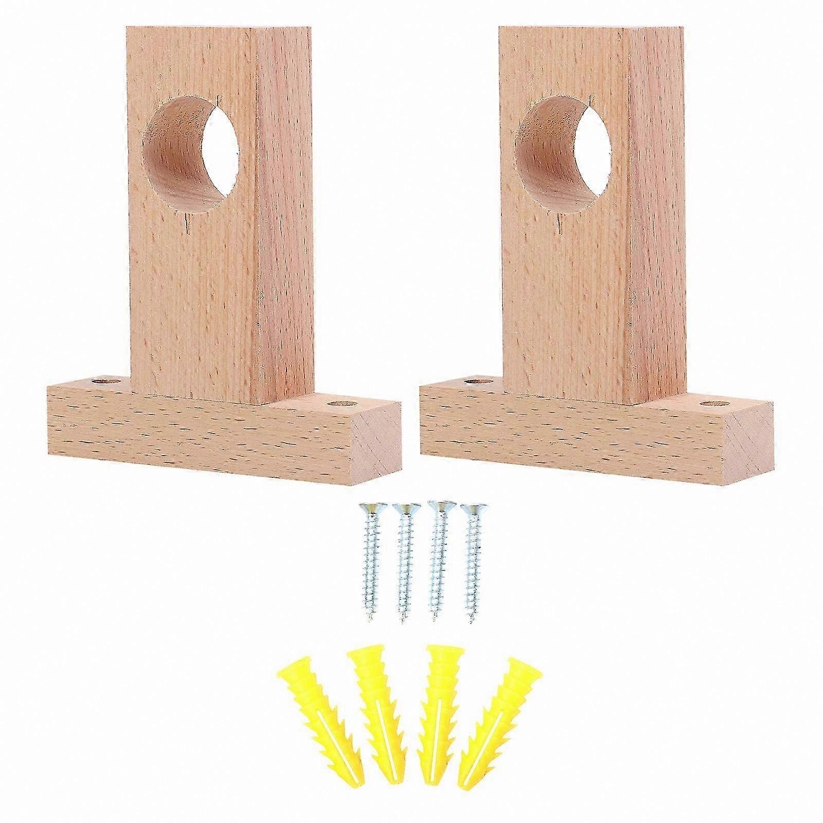2-Pack Curtain Rod End Supports with Decorative Holders for Home Use