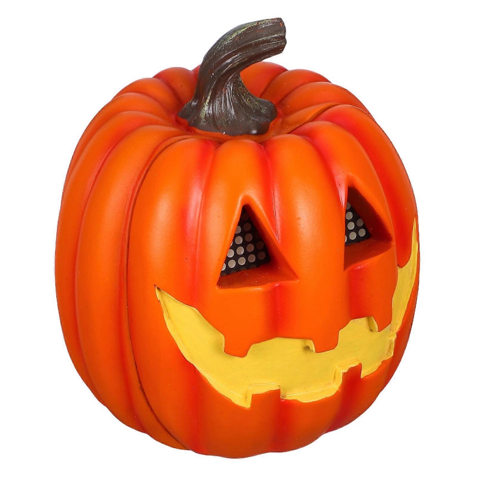 Glowing Halloween Pumpkin Lamp O Lantern Centerpiece for Home Table Decor, Glow in the Dark Lantern for Party and Mantel Display