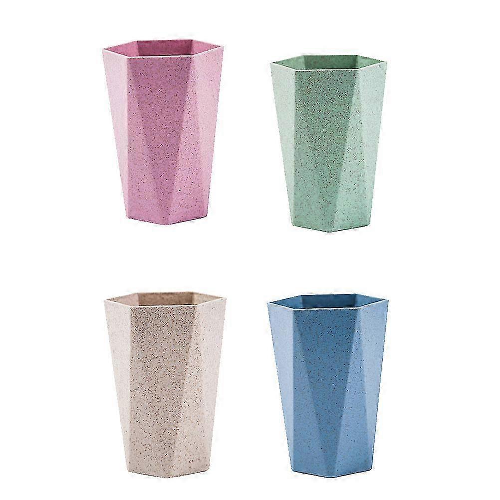 Plastic toothbrush holder for bathroom - Green family cups 4Pcs