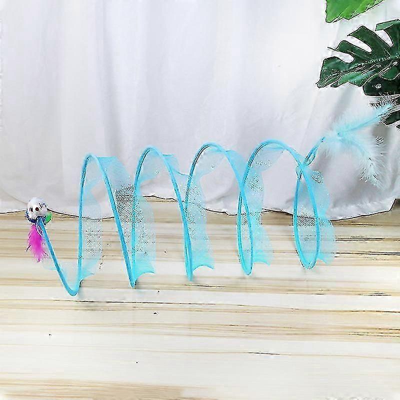 Interactive Foldable Cat Tunnel Spring Toy for Indoor Play and Exercise