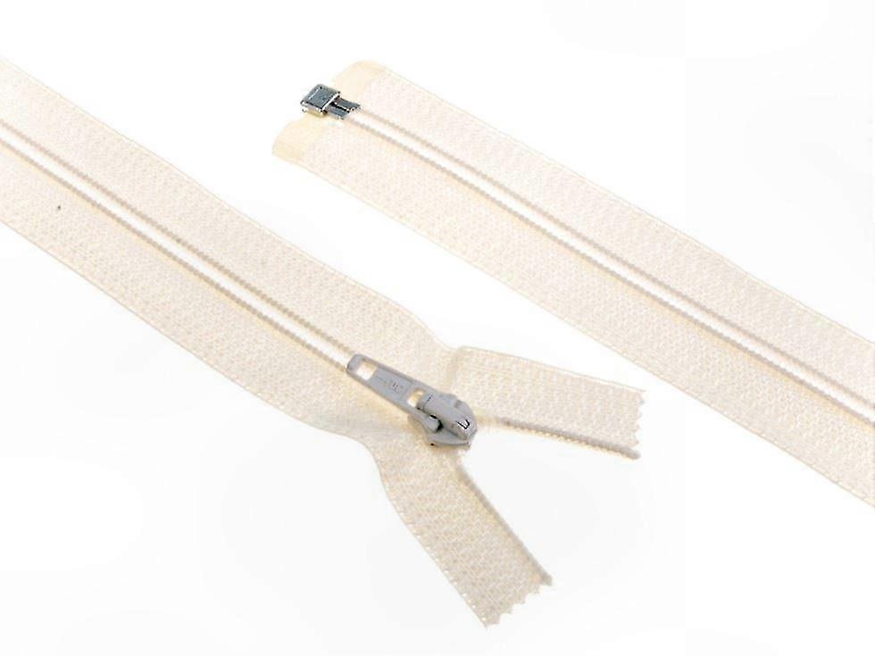 Ivory Nylon Open-End Jacket Zipper - 40cm Length