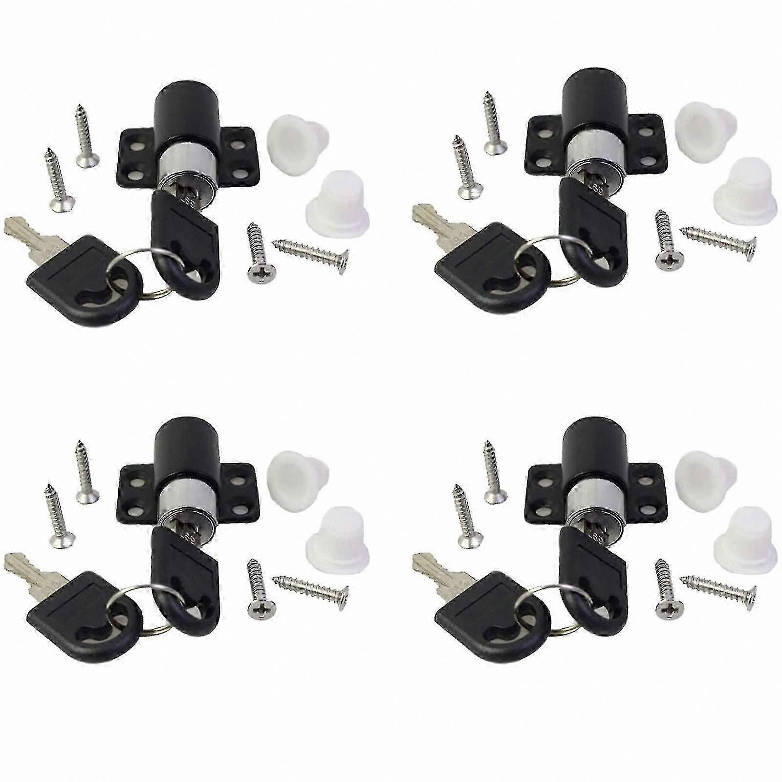 4 Pack Keyed Window and Door Safety Locks, Childproof Sliding Door and Patio Cupboard Bolt, Anti-Theft Limit Restrictor for Home Security