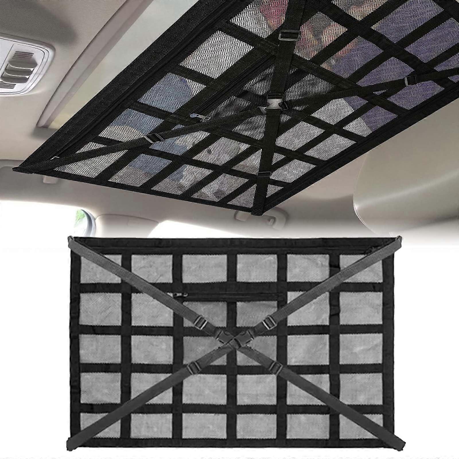 Car Roof Luggage Net, 90x65cm, Double-Layer Mesh, Adjustable Straps, Large Capacity, Cupra Born I Compatible
