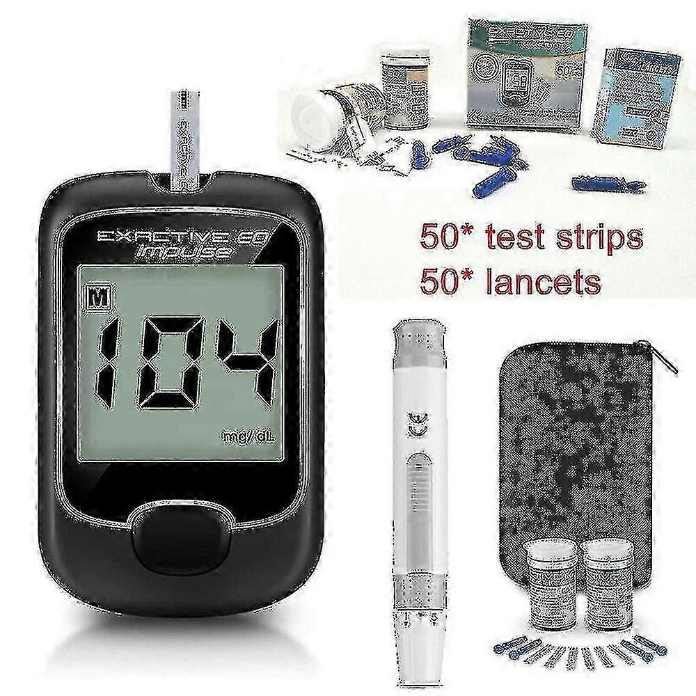 Blood Glucose Monitor Diabetes Testing Set Blood Sugar Meter With Test Strips