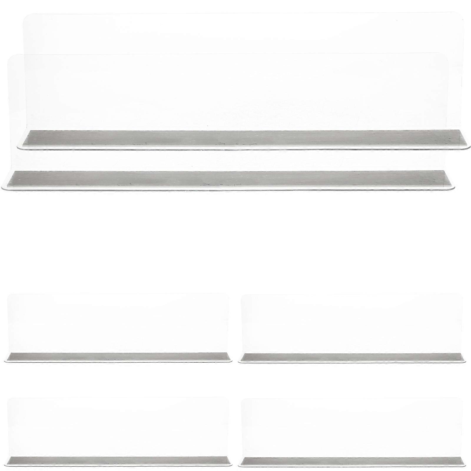 Magnetic Shelf Dividers for Separation Transparent PVC L Shape to Keep Shelf Tidy 6 Pieces