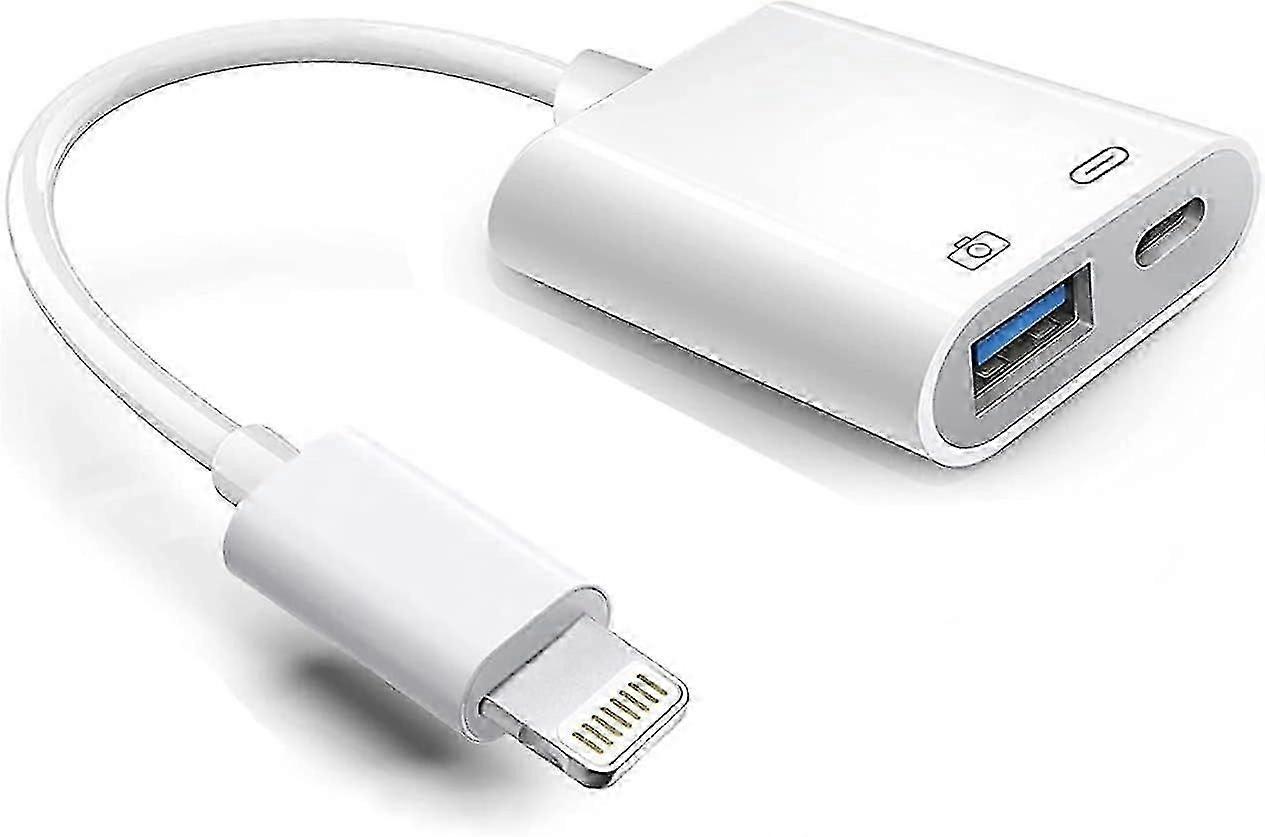 Lightning to USB Camera Adapter with Charging Port, Apple MFi OTG