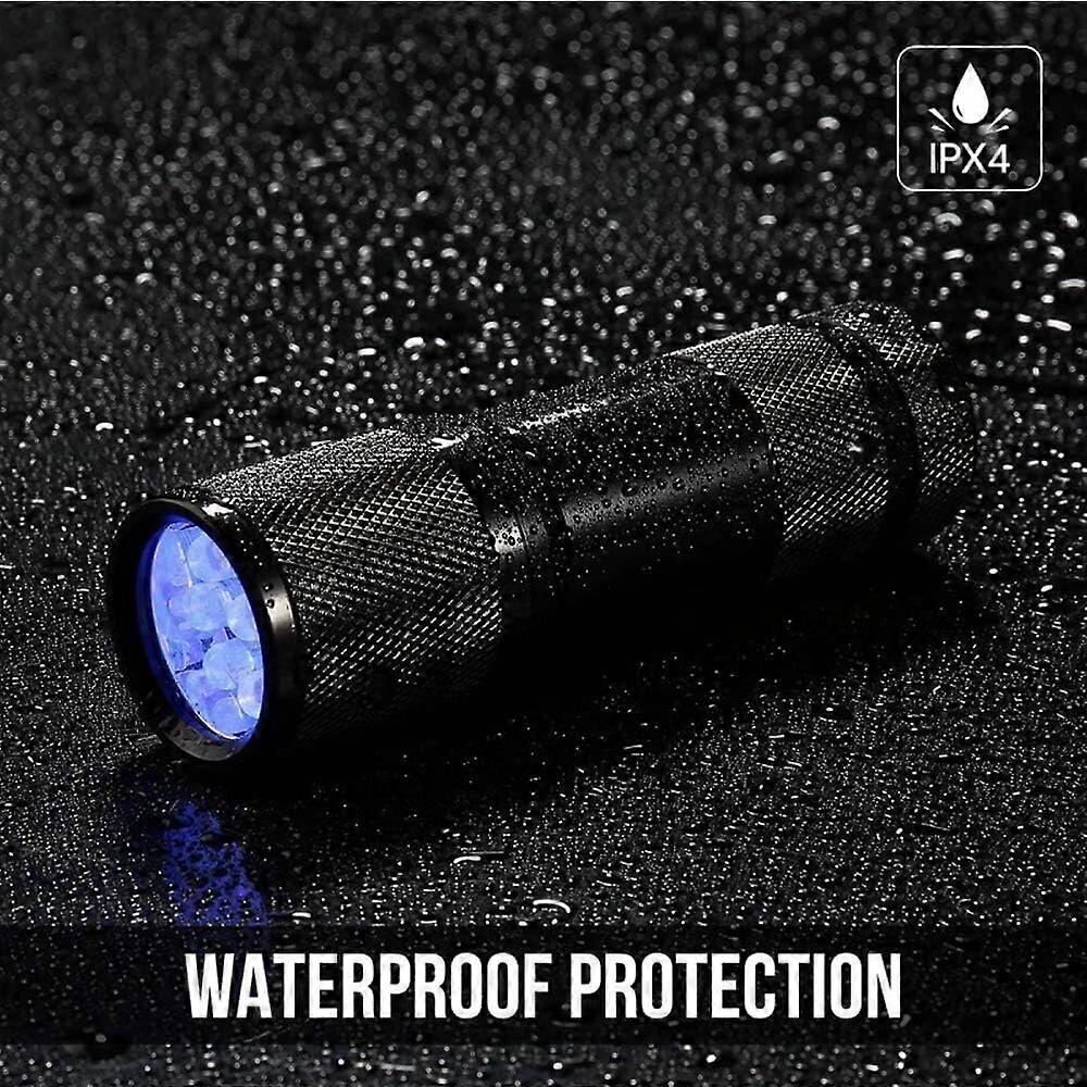Black flashlight, 9 LEDs 395nm UV