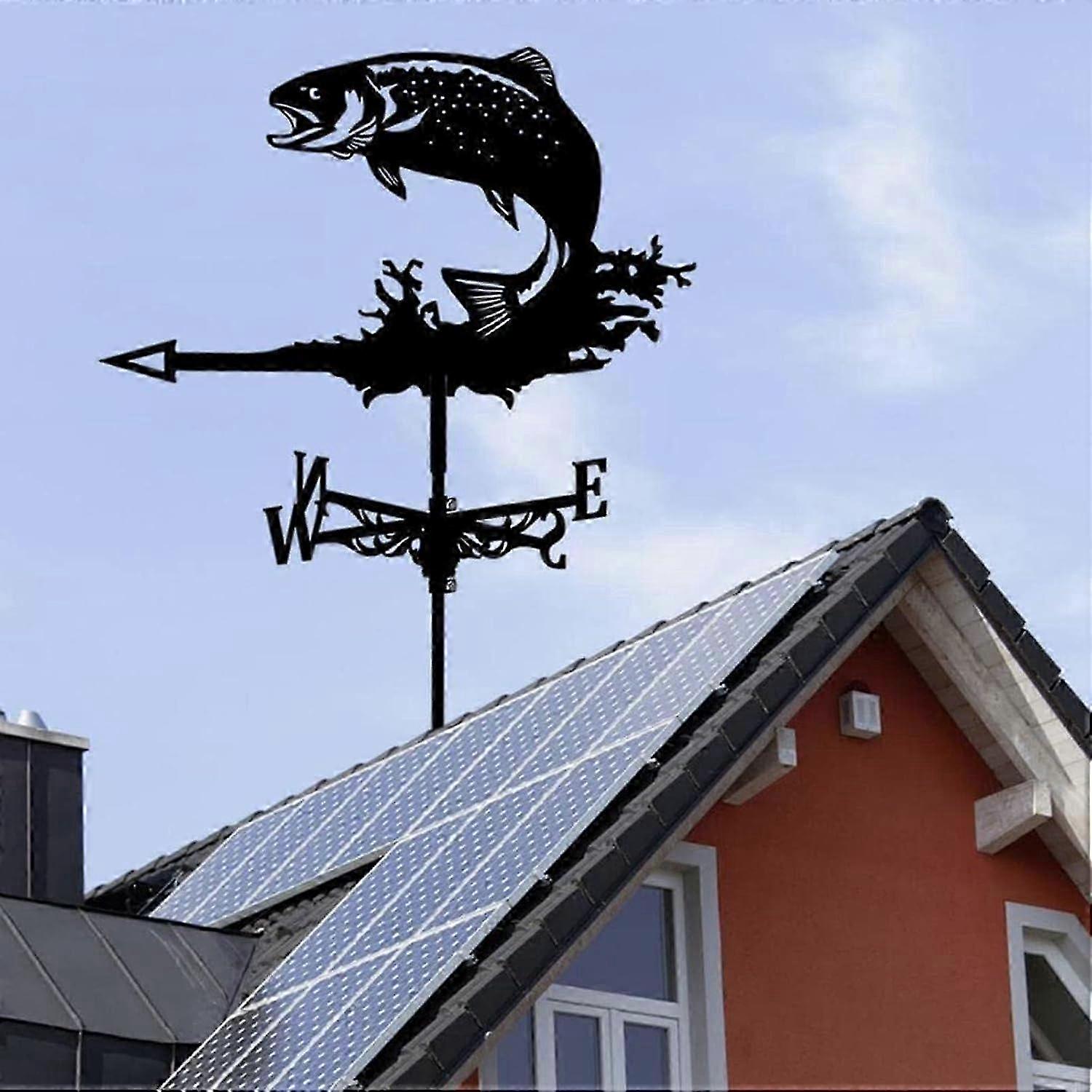 Weathervane Metal Iron Wind Vane Retro Weather Vane Garden Patio Yard Decoration Wind Direction Indi