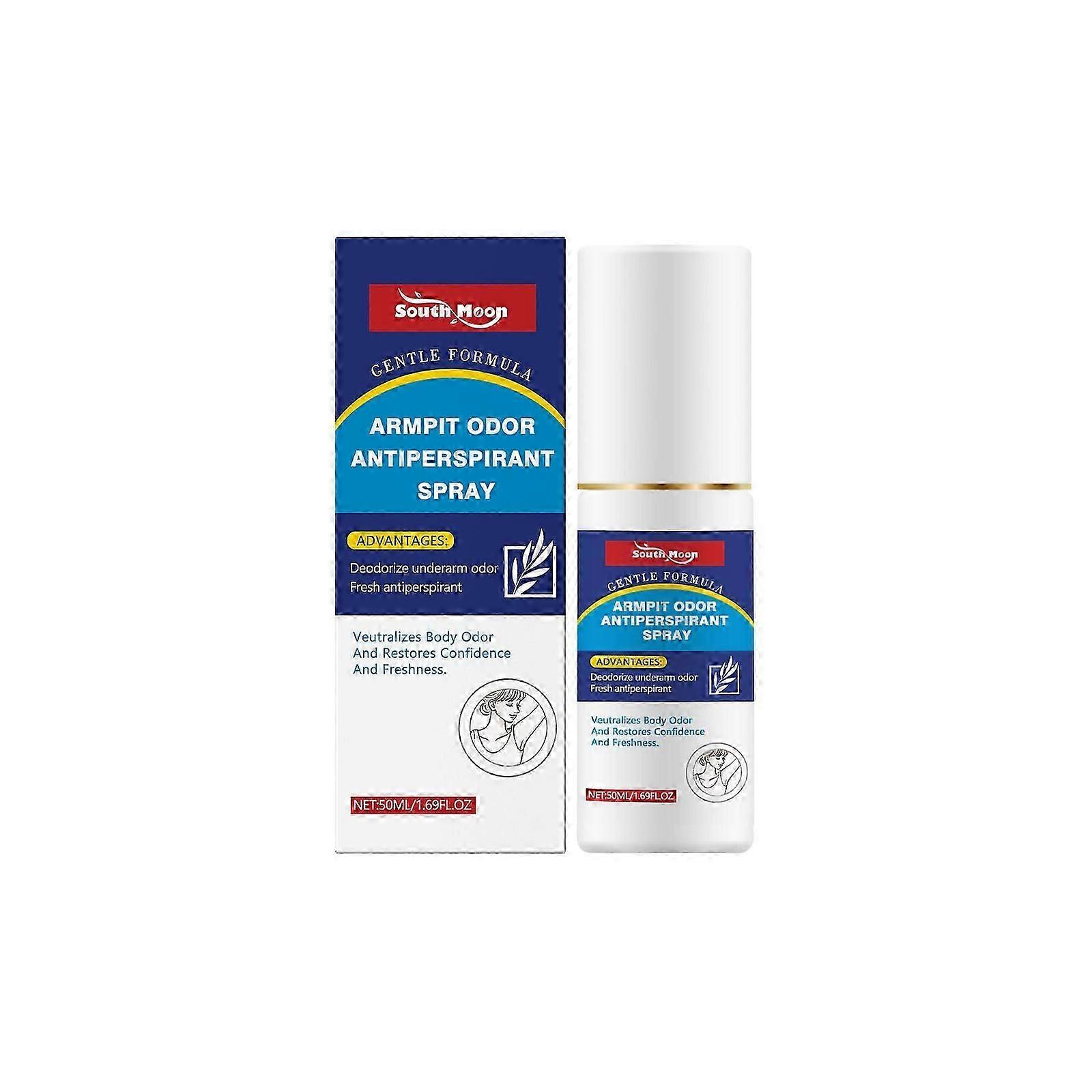 South Moon armpit care spray anti sweat and taste control sports suitable for portable pressing design is fresh and not sticky