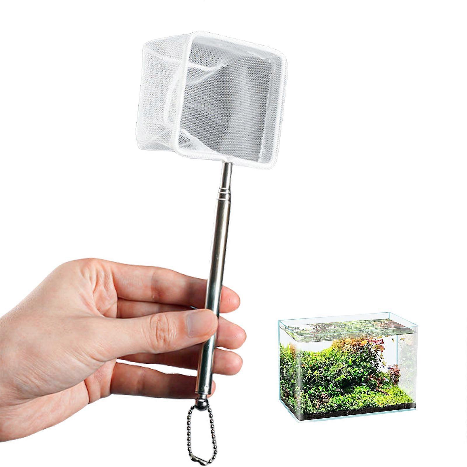 Adjustable Extendable Fish Net For Aquariums Cleaning With Stainless Steel Handle And Fine Nylon Net for Tanks Cleaning S