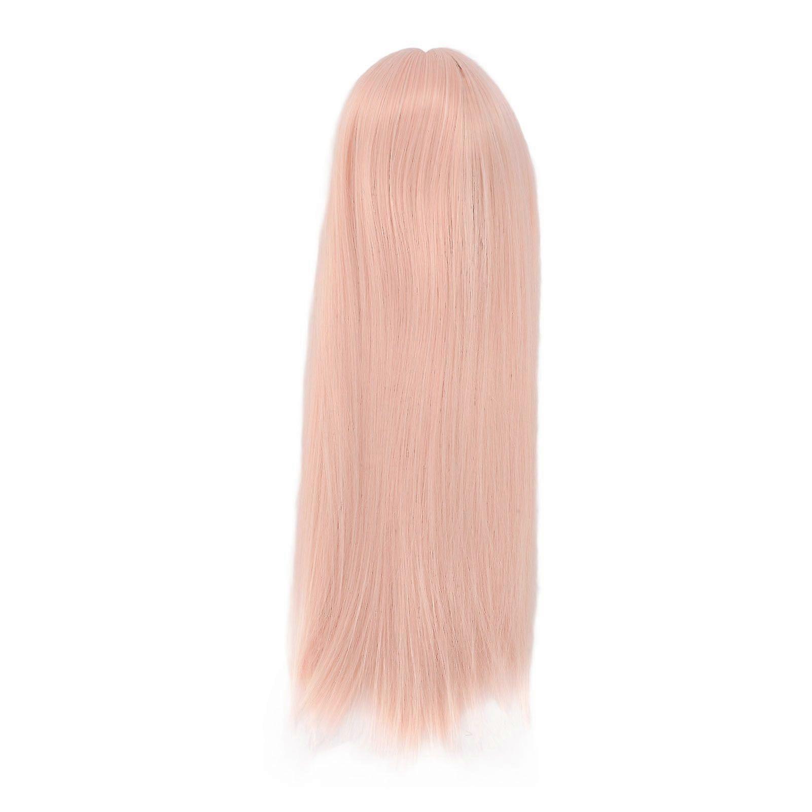 1/4 Doll Wig for 7 To 8in Doll Soft High Temperature Silk DIY Styling Ball Jointed Doll Long Straight Wig for Collection Pink