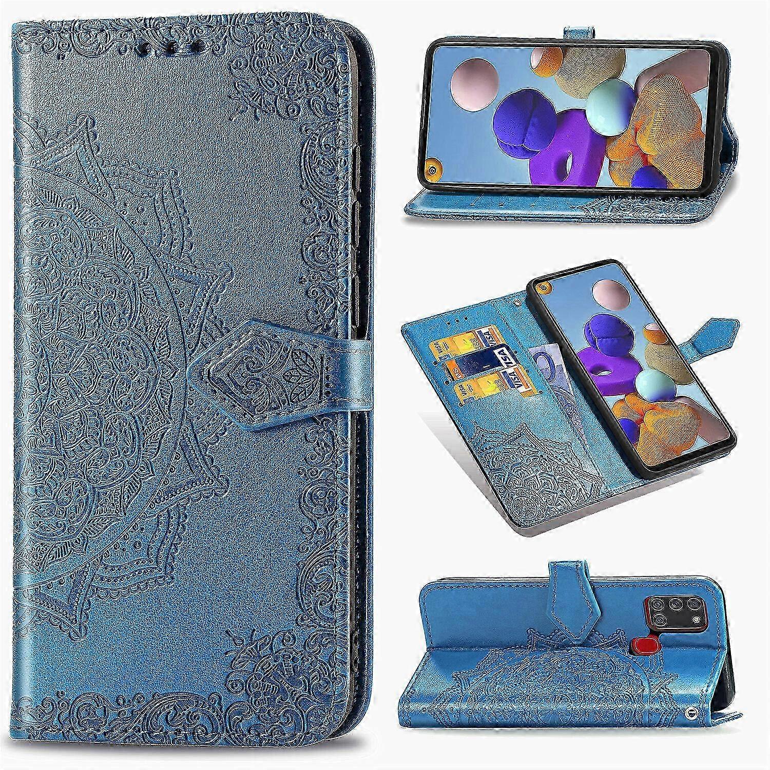Case for Samsung Galaxy A21s Case Leather Wallet Cover Emboss Manda...