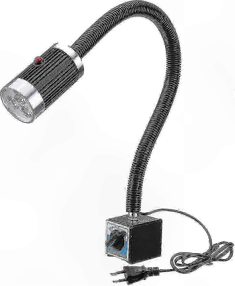 Flexible LED Machine Lamp with Magnetic Base, 9W Waterproof Lathe Light for Workshop, CNC Milling, Metalworking