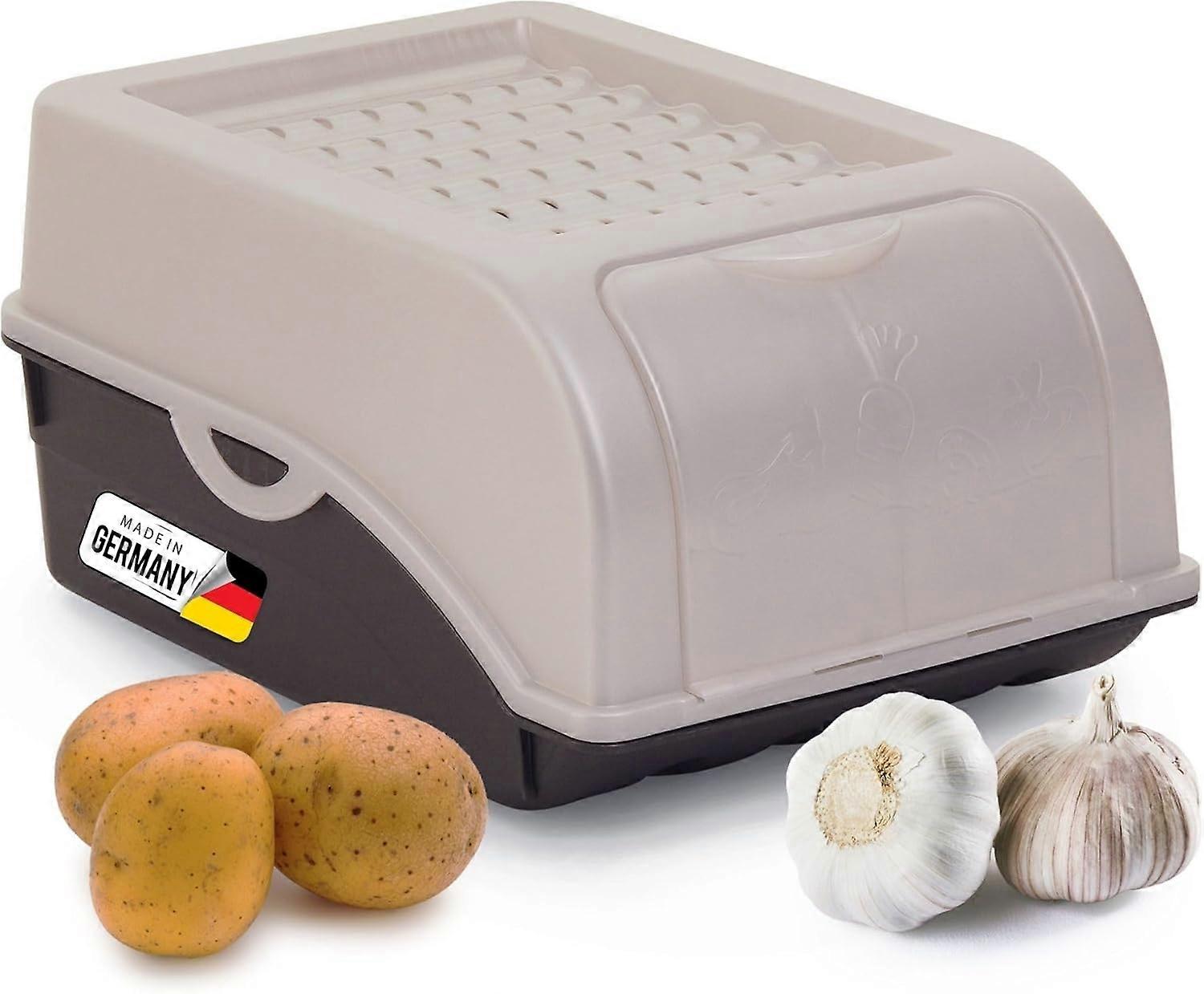 Kartoffel Aufbewahrungsbox | klein 3,5L | PERLMUT Weiss | Zwiebelbox | Gemüsebox stapelbar Kartoffelbox Zwiebel Aufbewahrung Kartoffelkorb Obstbehälte