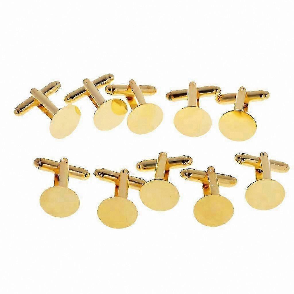 10 Pack 15mm Cufflink Blanks with Backs - DIY Jewelry Components for Craft Projects