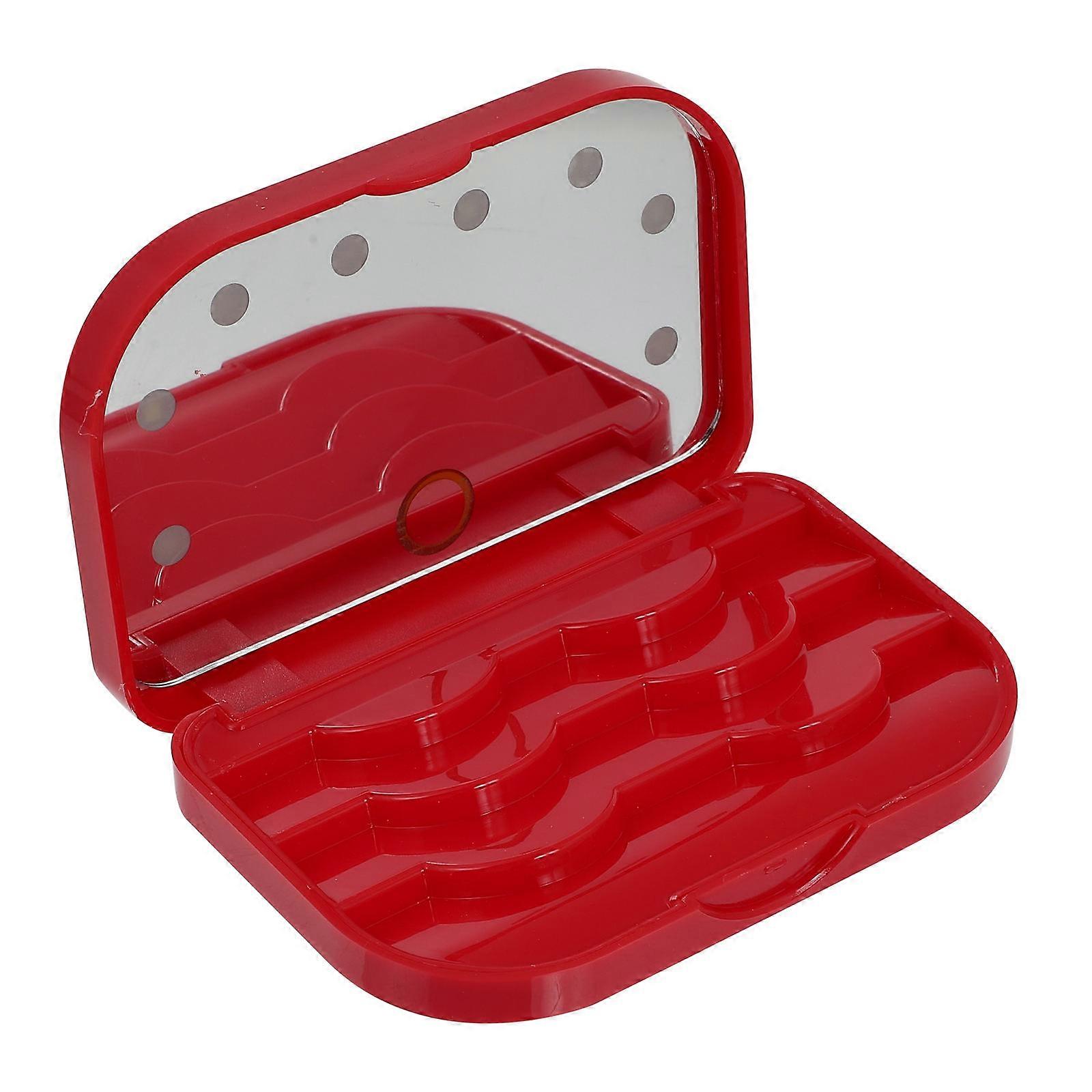 False Eyelash Case LED Eyelash Storage Box Eyelash Organizer Mirror Eyelash Case