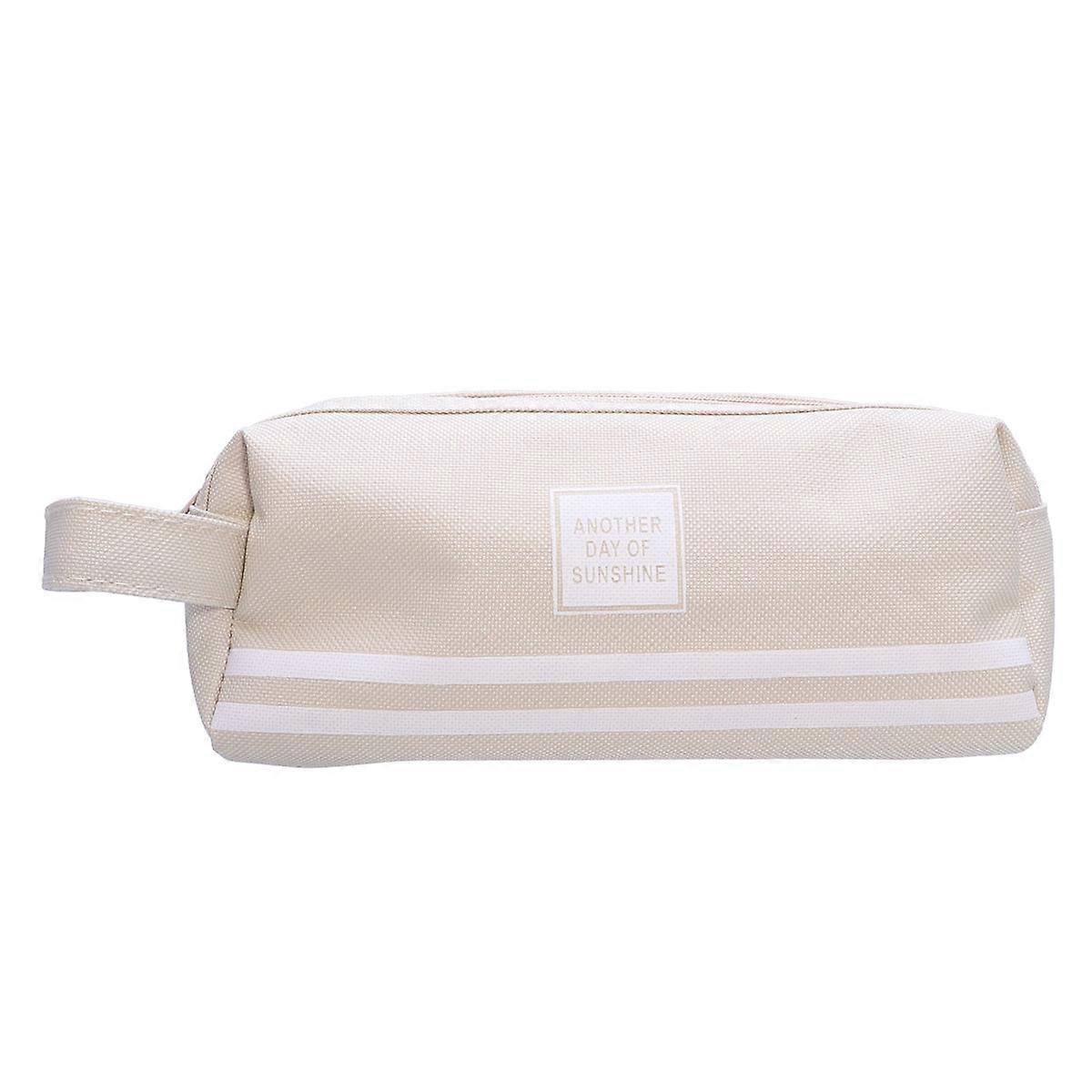 Zipper Pouch Double Layer Pack Portable Cosmetics Bag for Storage Pen