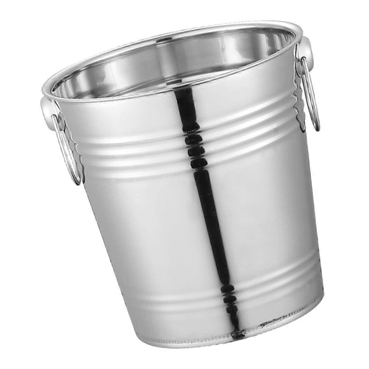 Portable Stainless Steel Ice Bucket For Wine And Beer Cooling With Handle KTV Ice Bucket Bars Restaurants And Parties