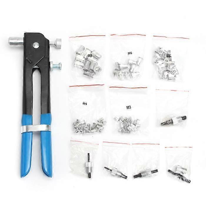 TEMPSA 86PCS M3-M8 Threaded Rivet Nuts Setter Riveting Tool Riveter Riveter + 5 Nozzles