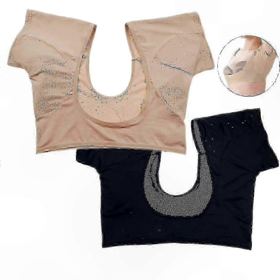 Breathable Underarm Sweat Guards, 2 Pack Washable Armpit Shields, Short Sleeve Sweat Protection Solution