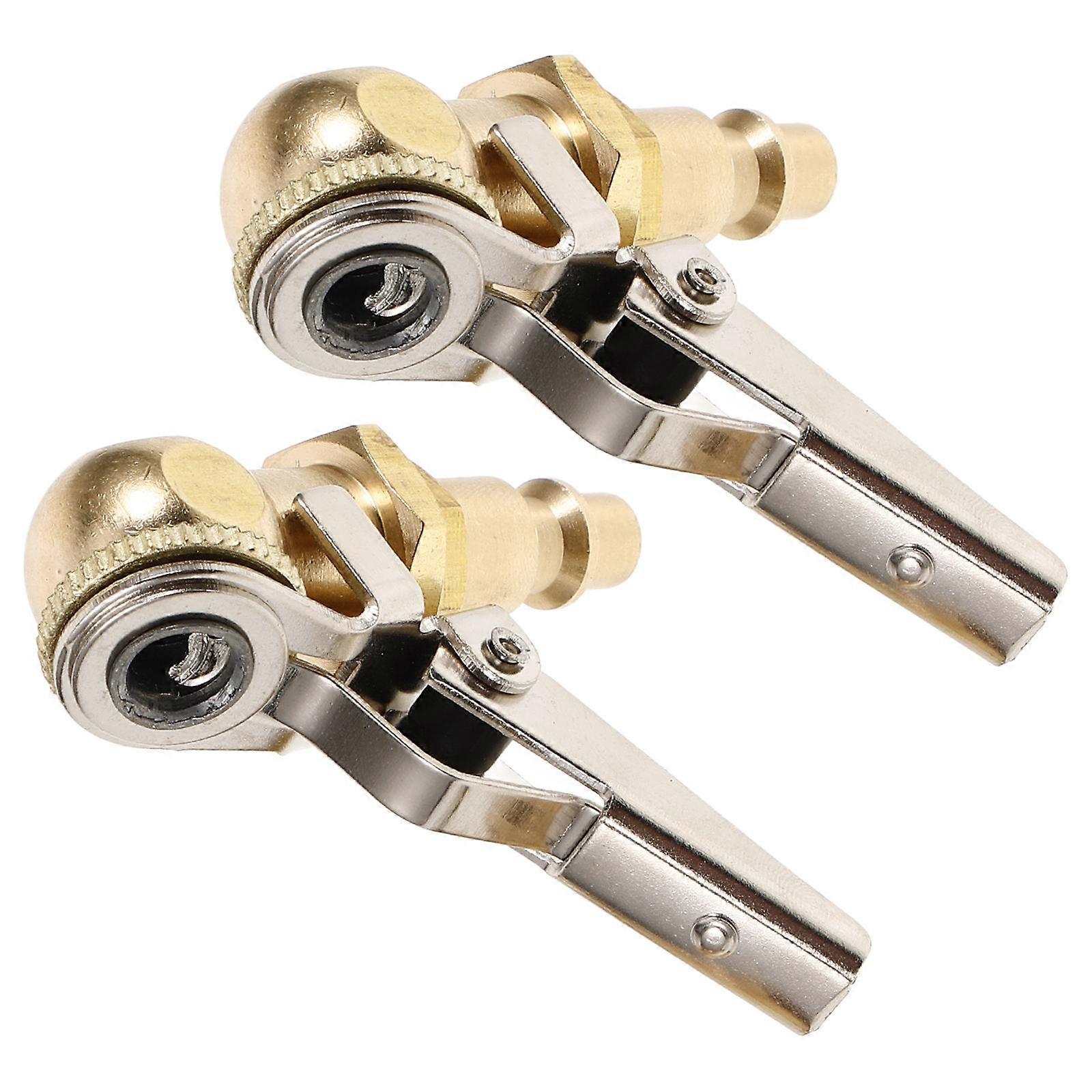 Golden Tire Inflator Air Chuck Metal Clip Chuck for Car Use 2Pcs