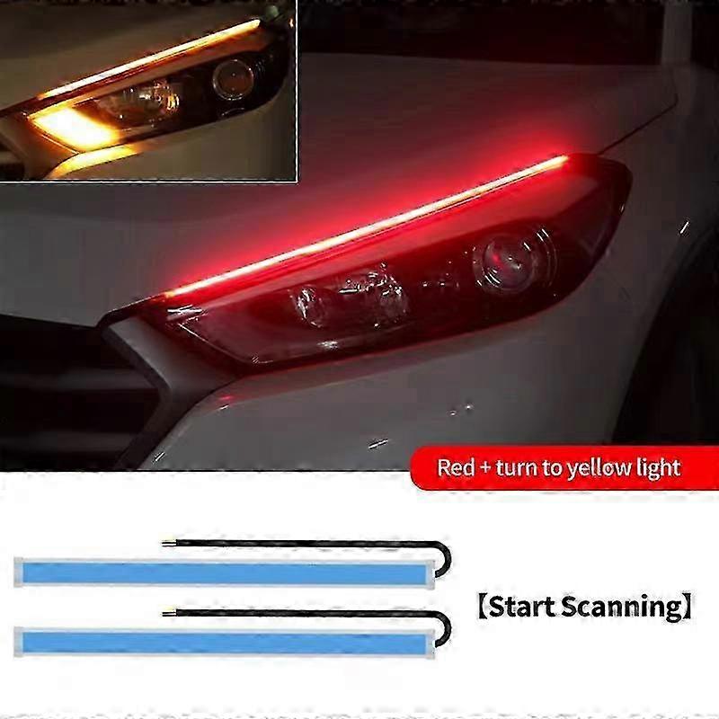 2pcs LED DRL Lamp Strip Flowing Daytime Running car lights RGB APP Remote 12V Flexible Waterproof Headcar light Turn Signal car light