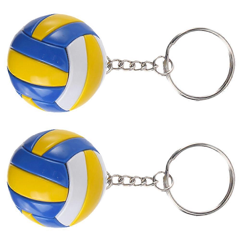 Volleyball Key Chain Sports Ball Key Ornament for Decor 2Pcs