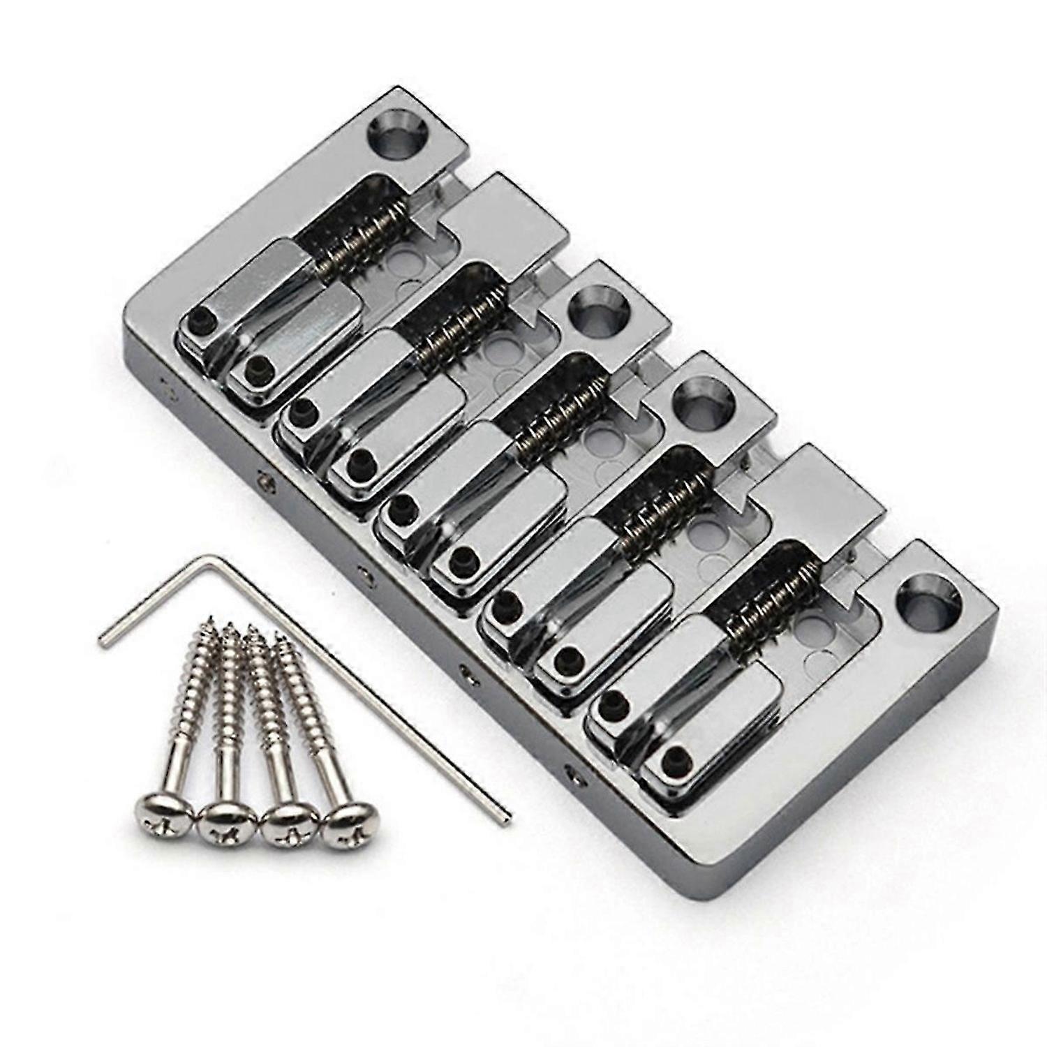 5-String Bass Bridge Body Bottom Through String Spacing 16.5MM Bass Fixed Bridge Silver