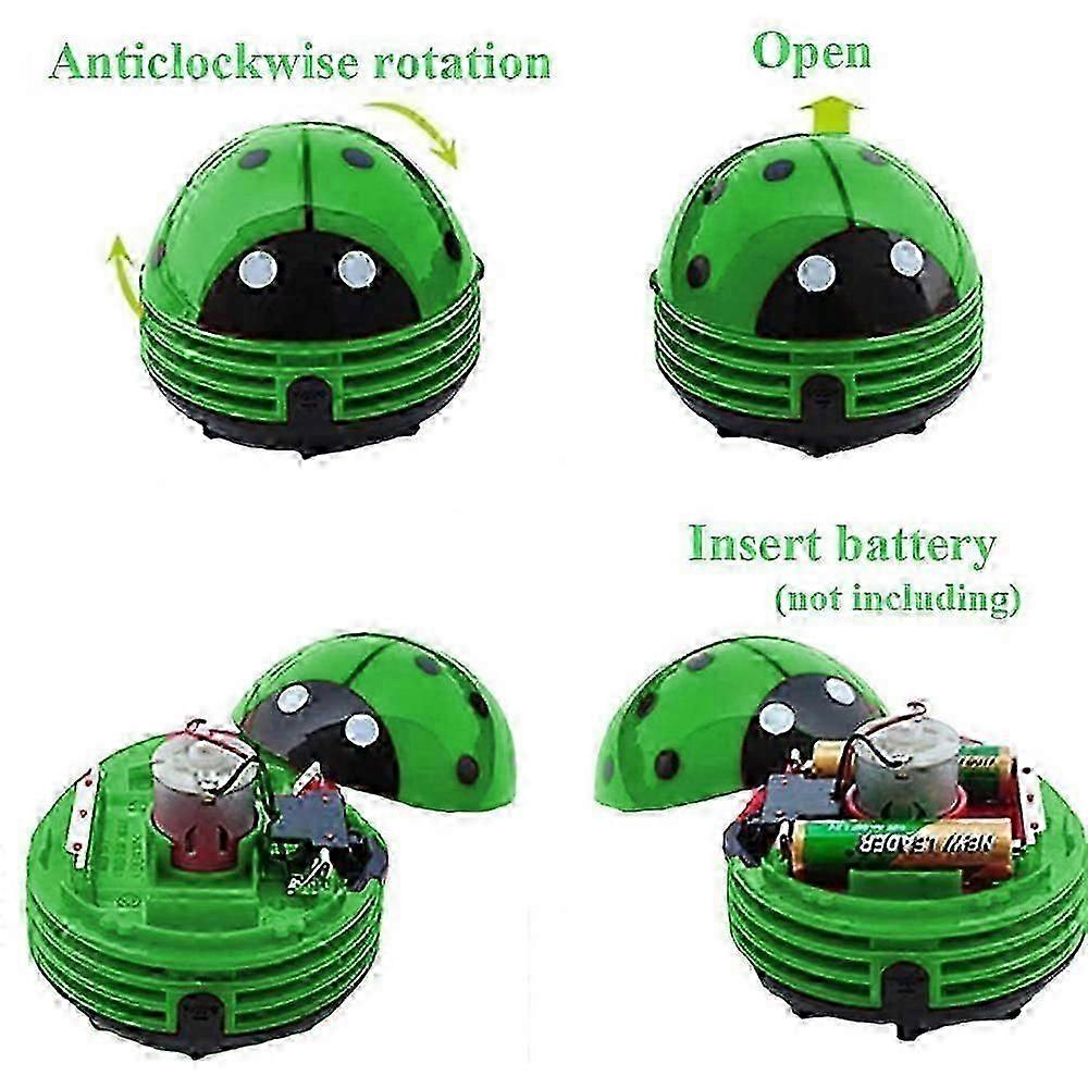 Mini Portable Handheld Cordless Tabletop Crumb Sweeper Desktop Dust Vacuum Cleaner Cute Beetle Ladybug Battery Operated