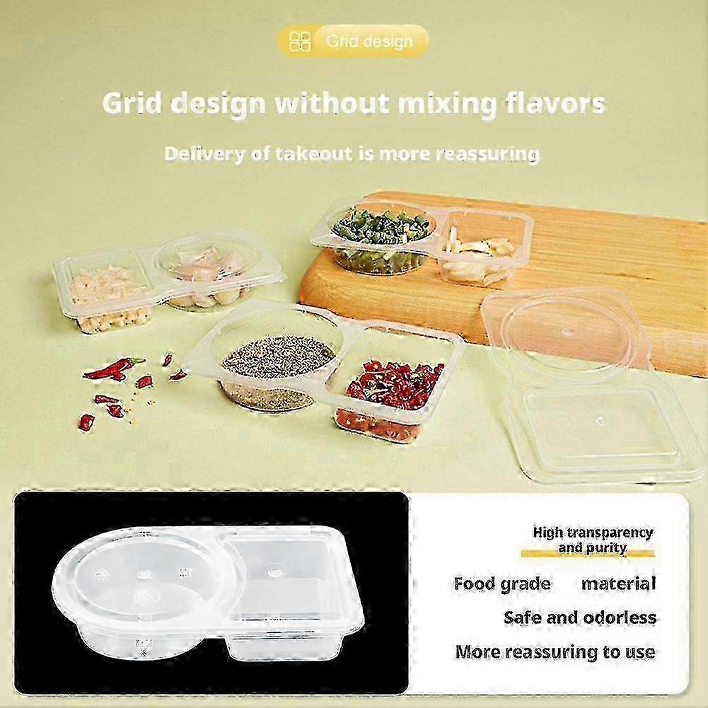 Disposable sauce box 130ml two compartment disposable sauce box