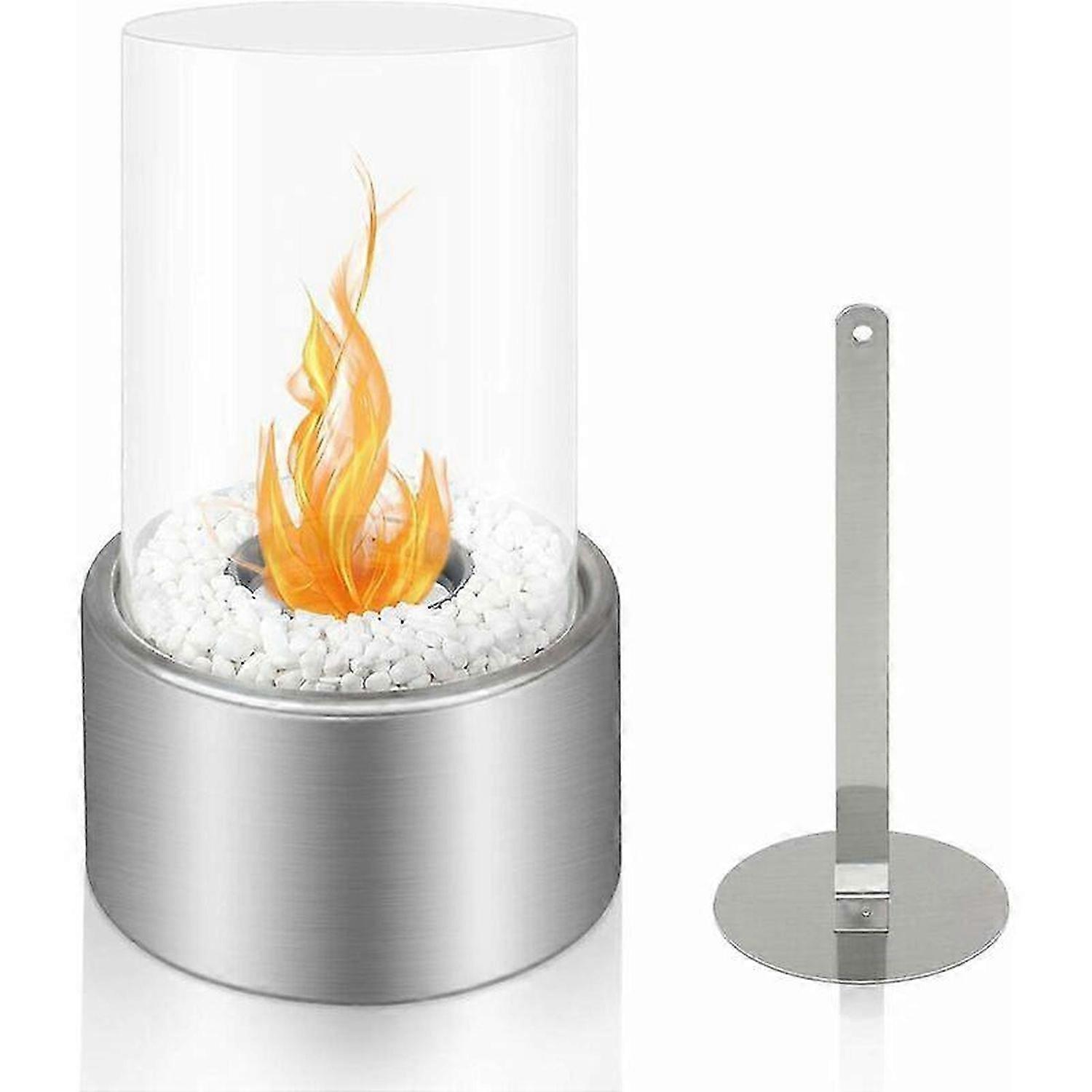 Ethanol Table Fireplace, 16.5 x 16.5 x 27.5 cm, Silver